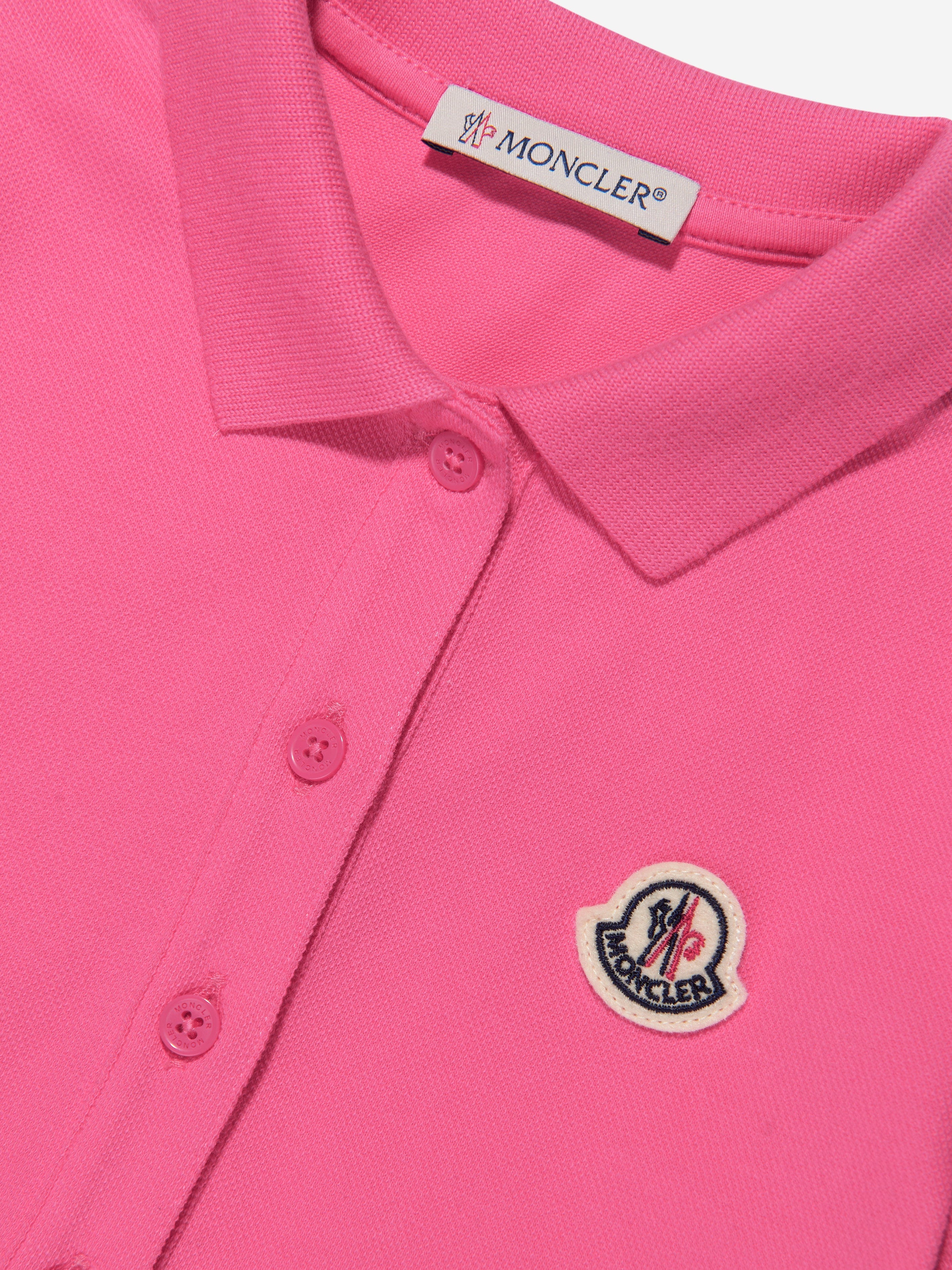 Pink moncler polo shirt online