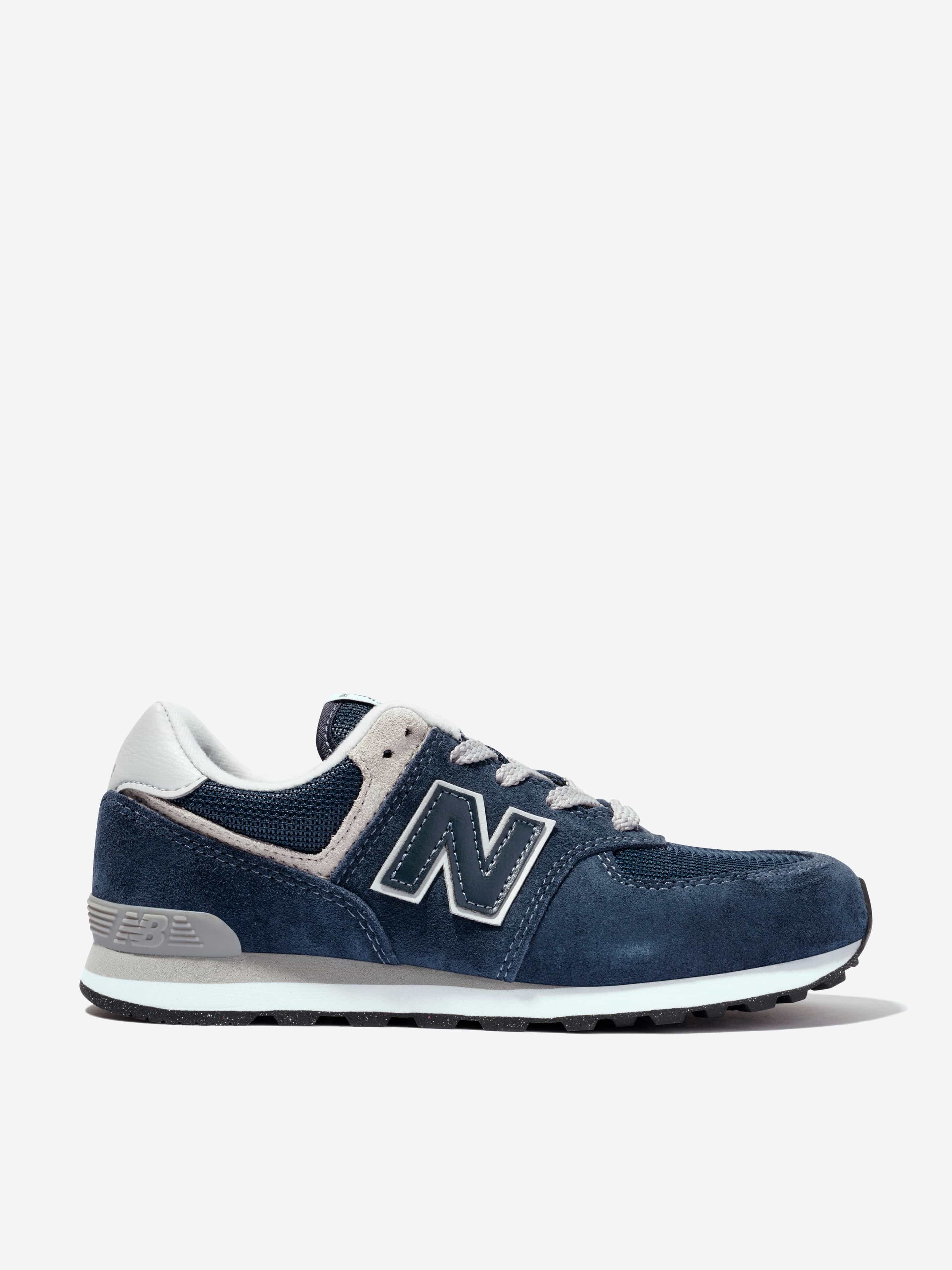 New Balance New Balance Kids 574 Lace Up Logo Trainers in Navy