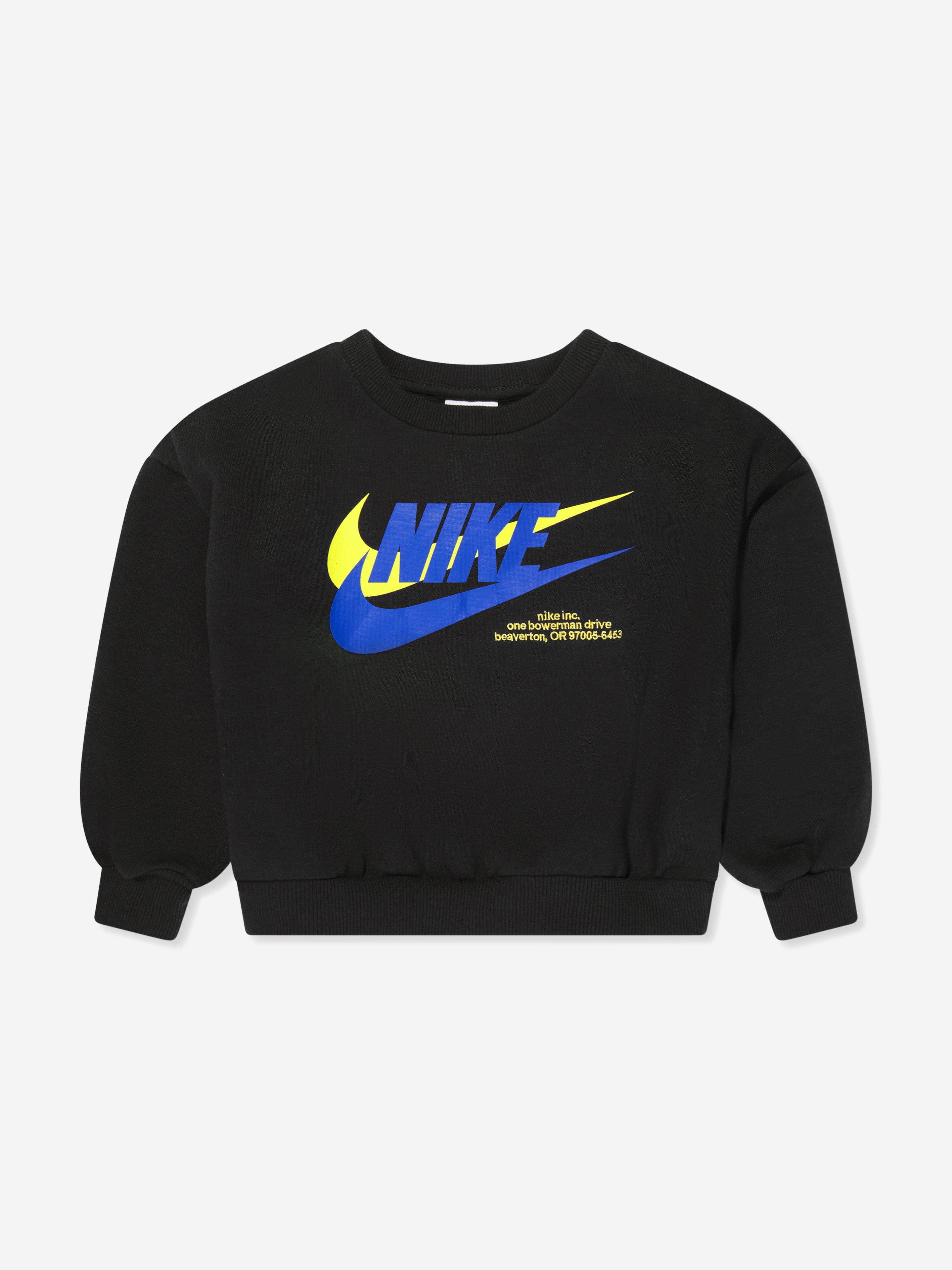 Nike Boys Icon Crew Neck Sweatshirt in Black Childsplay Clothing
