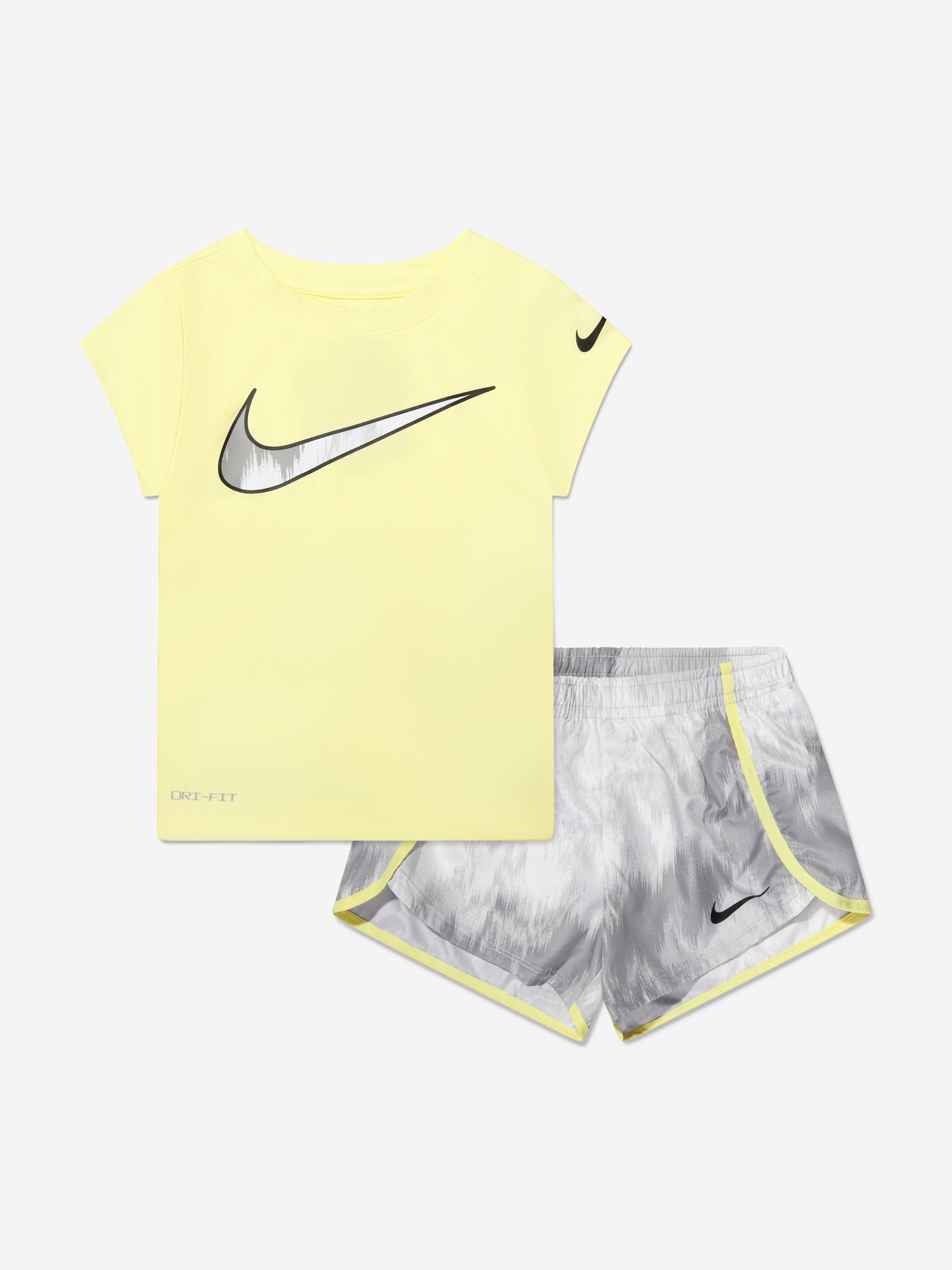 Nike Girls T Shirt And Sprinter Shorts Set in White