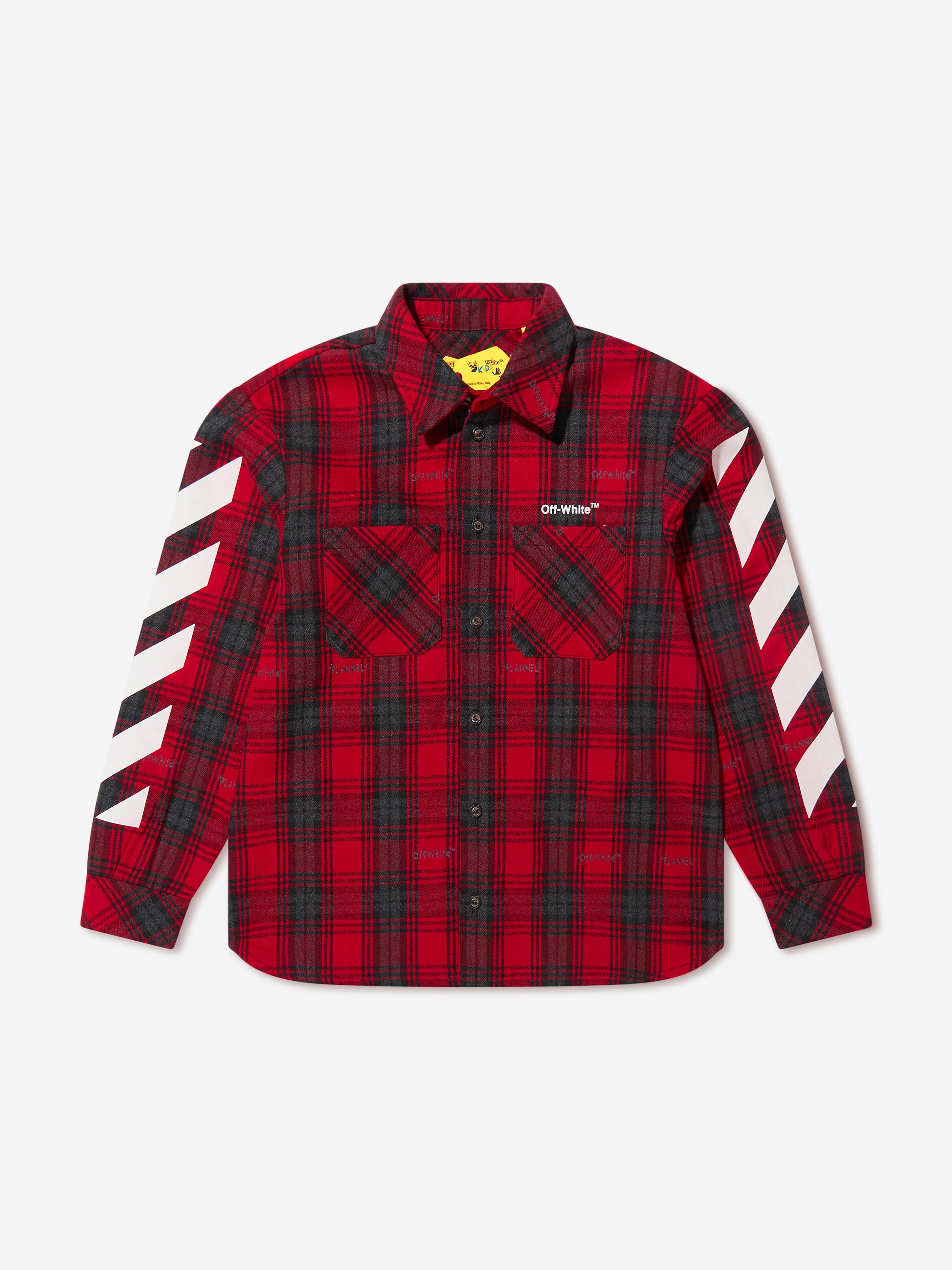 Off-White Boys Rubber Arrow Check Flannel Shirt | Childsplay Clothing