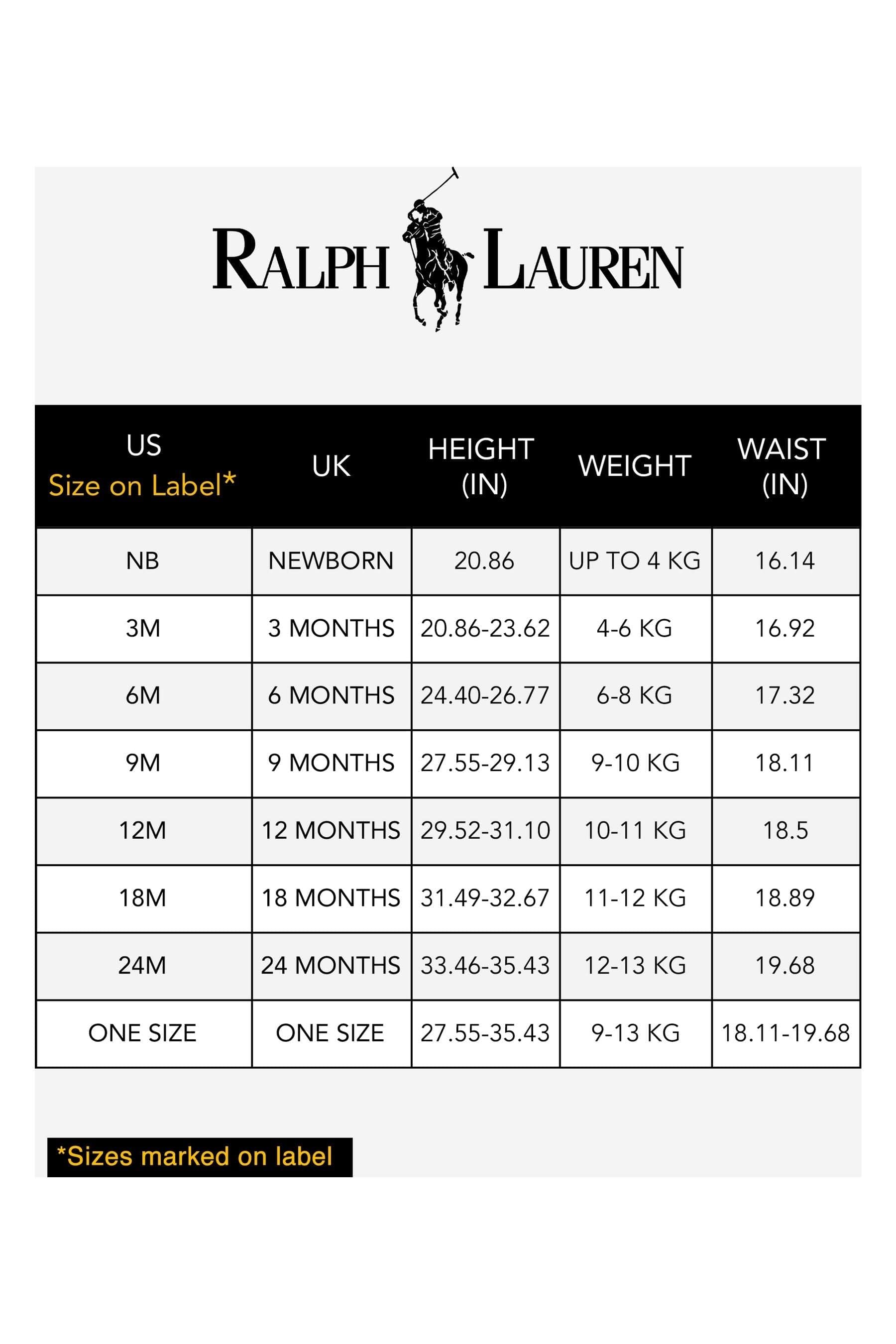 Ralph lauren dress shirt size chart best sale